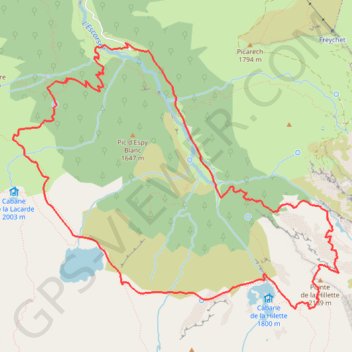 Trace GPS Les étangs de la Piéde, Hillette et Alet par le cirque de Cagateille, itinéraire, parcours
