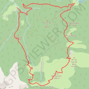 Trace GPS Pic de Merdanson, itinéraire, parcours