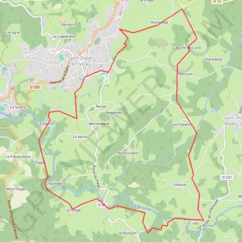 Trace GPS Saint Didier en Velay, itinéraire, parcours