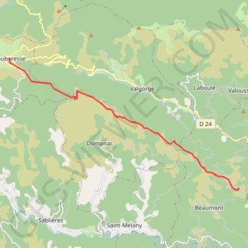 Trace GPS Ardèche Tour du Tanargue La Roche Loubaresse, itinéraire, parcours