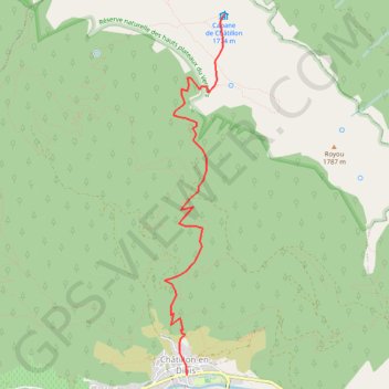 Trace GPS Montée à Chatillon, itinéraire, parcours