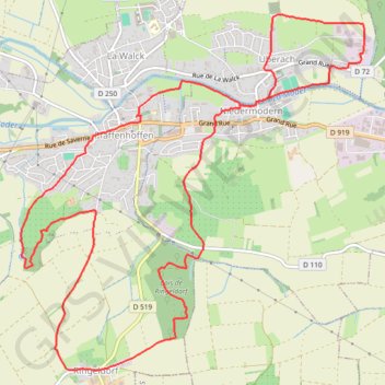 Trace GPS Balade sur les hauteurs de Pfaffenhoffen et vallée de la Moder, itinéraire, parcours