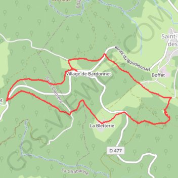 Trace GPS Pierre Châtel et Allée des Géants, itinéraire, parcours