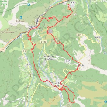 Trace GPS À l'ombre du Canigou - Ria-Sirach, itinéraire, parcours