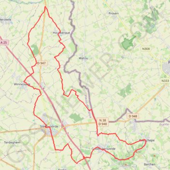 Trace GPS Les Moulins de Flandre - Sainteenvoorde, itinéraire, parcours