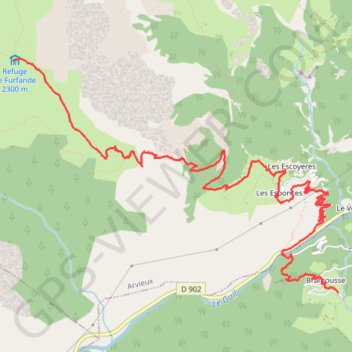Trace GPS Furfande - Bramousse (Tour du Queyras), itinéraire, parcours
