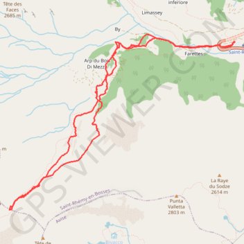 Trace GPS Col Serena, itinéraire, parcours