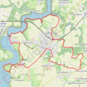 Trace GPS Les chemins du Prat et du Livet à La Vicomté-sur-Rance, itinéraire, parcours