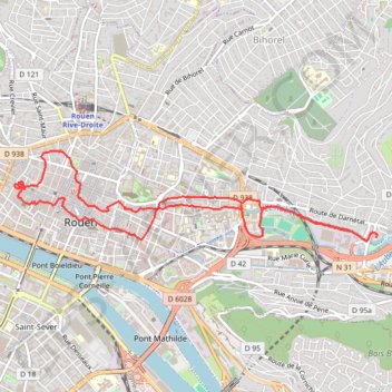 Trace GPS Rando à Rouen, itinéraire, parcours