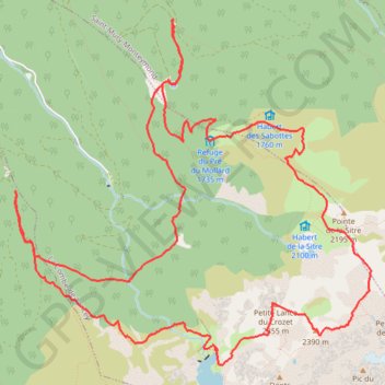Trace GPS Petite Lance du Crozet en boucle depuis La Souille (Belledonne), itinéraire, parcours