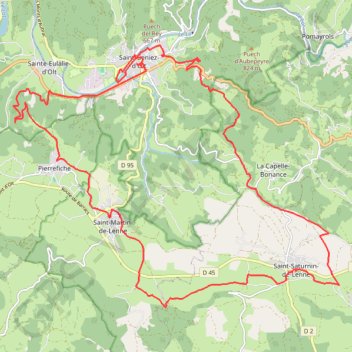 Trace GPS Saint-Geniez-d'Olt - Saint-Saturnin-de-Lenne, itinéraire, parcours