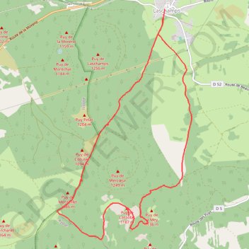 Trace GPS Le Puy de Lassolas depuis Laschamps, itinéraire, parcours