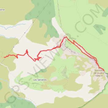 Trace GPS Rando Croix Saint Jean montagne de Jouère, itinéraire, parcours