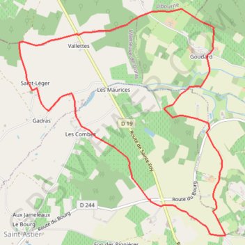 Trace GPS Saint-Léger, entre bois, vignes et vergers de pruniers, itinéraire, parcours