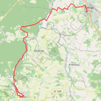Trace GPS De Mézin à Nérac avec le petit train touristique, itinéraire, parcours