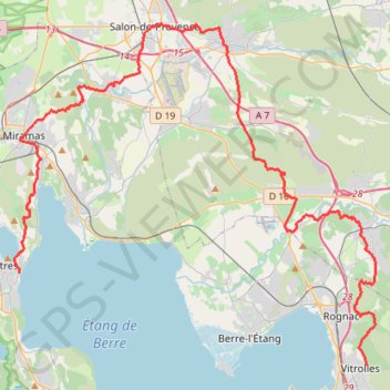 Trace GPS GR Randonnée de Istres à Vitrolles (Bouches-du-Rhône), itinéraire, parcours