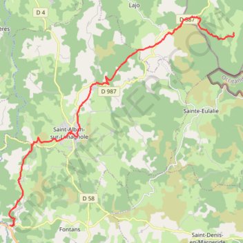 Trace GPS Le Sauvage - Les Estrets - Chemin de Compostelle, itinéraire, parcours