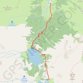 Trace GPS Lac d'Espingo - Granges d'Astau, itinéraire, parcours