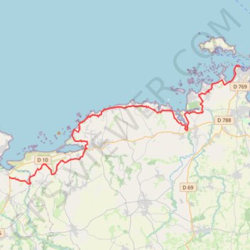Trace GPS Roscoff - Goulven, itinéraire, parcours