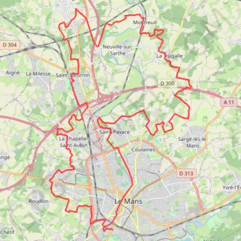 Trace GPS Rouillon - Bazoge - Sarge, itinéraire, parcours