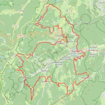 Trace GPS Munster'Trail ULTRA 2021 - 100 km, itinéraire, parcours