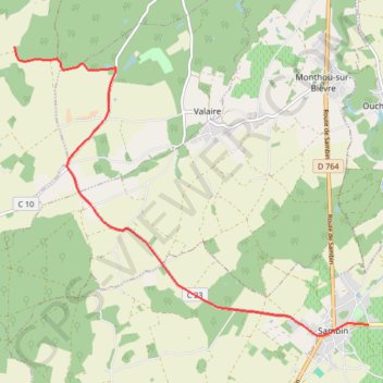 Trace GPS Sambin -Chaumont OpenRunner, itinéraire, parcours