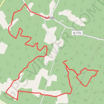 Trace GPS La Suisse landaise autour de Cazalis, itinéraire, parcours