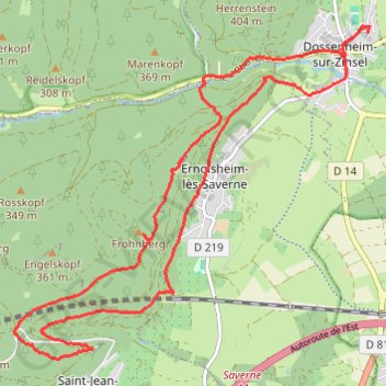 Trace GPS Entre le Mont Saint Michel et Dosenheim, itinéraire, parcours