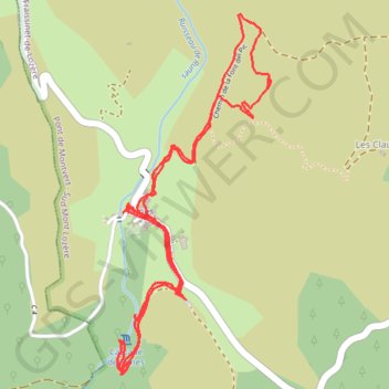 Trace GPS Cascade de la rune - Florac, itinéraire, parcours