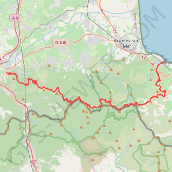 Trace GPS Le Boulou Collioure, itinéraire, parcours
