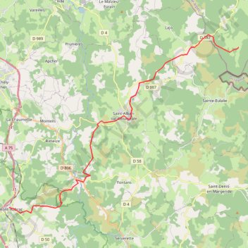 Trace GPS Chanaleilles - Aumont-Aubrac, itinéraire, parcours
