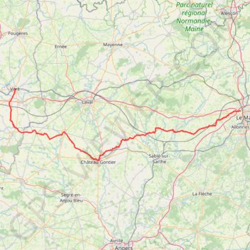 Trace GPS Voie 2ème DB : Vitré - La-Chapelle-St-Aubin, itinéraire, parcours