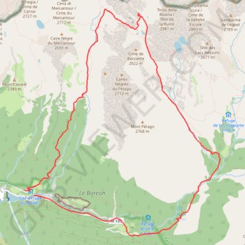 Trace GPS Tour du Pelago - Mercantour, itinéraire, parcours