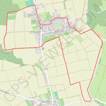 Trace GPS Le sentier des calvaires de Waldolwisheim, itinéraire, parcours