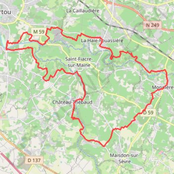 Trace GPS Sèvre et Maine - Monnières, itinéraire, parcours