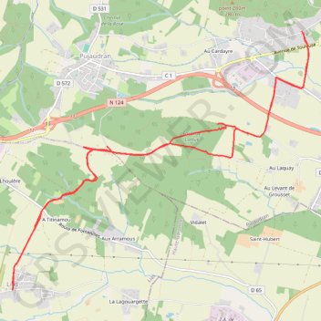 Trace GPS De Tellère près de la forêt de Bouconne à Lias, itinéraire, parcours