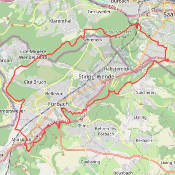 Trace GPS En passant par le jardin franco-allemand, itinéraire, parcours