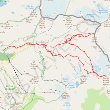 Trace GPS Grand Cocor - Grande Aiguille Rousse, itinéraire, parcours