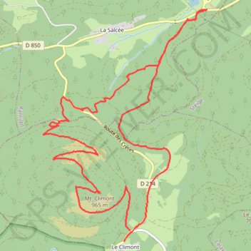 Trace GPS Mont Climont, itinéraire, parcours