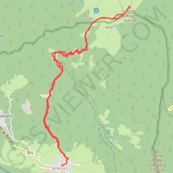 Trace GPS Crêt de l'Aigle, Par les Tours Saint Jacques, itinéraire, parcours