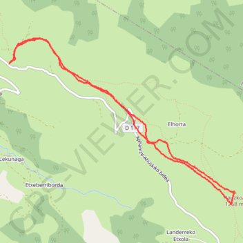 Trace GPS Hauscoa depuis le chalet d'Arlotia, itinéraire, parcours
