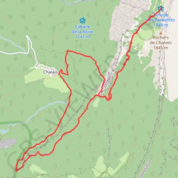 Trace GPS Chalets des Bannettes par la Cheminée (Chartreuse), itinéraire, parcours