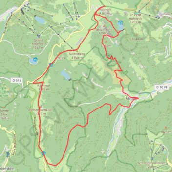 Trace GPS Rainkopf - Mittlach - Hohneck, itinéraire, parcours
