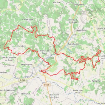 Trace GPS Ronde du Château de Duras, itinéraire, parcours