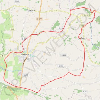 Trace GPS Vallée de la Sée - De la Vallée au Belvédère de Chaulieu, itinéraire, parcours