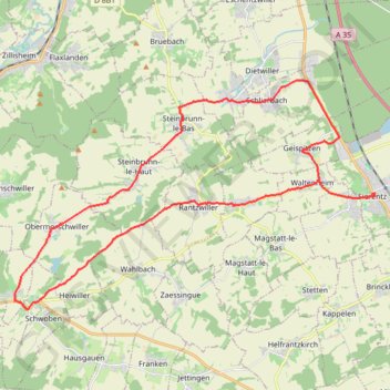 Trace GPS PARCOURS-36km-IBP18-bicycle, itinéraire, parcours