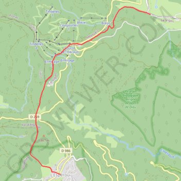 Trace GPS L'Espérou - Mont Aigoual, itinéraire, parcours