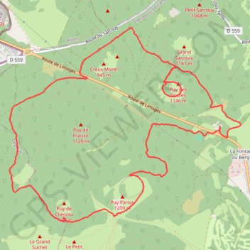 Trace GPS Puy de Pariou et Puy des Goules, itinéraire, parcours