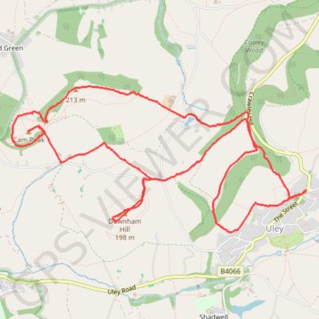 Trace GPS Walk through Uley, Cam Peak, and Downham Hill, itinéraire, parcours