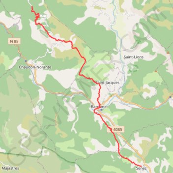 Trace GPS La Voie Impériale : Senez - Chaudon-Norante, itinéraire, parcours